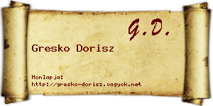 Gresko Dorisz névjegykártya